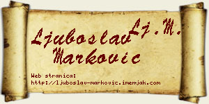 Ljuboslav Marković vizit kartica